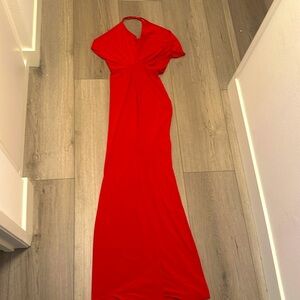 Red maxi dress
